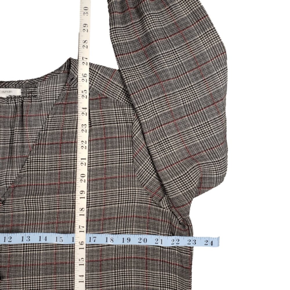 Maurices Women’s Large Plaid V-Neck Button Front Blouse Long Sleeve - Picture 11 of 11
